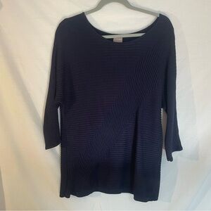 Chico’s women’s Navy Blue Ribbed Sweater/Top size medium (1)